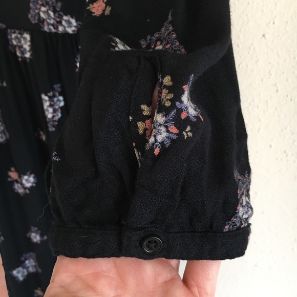 Old Navy Black Red Floral Embroidered A-Line Dress - Picture 8 of 8